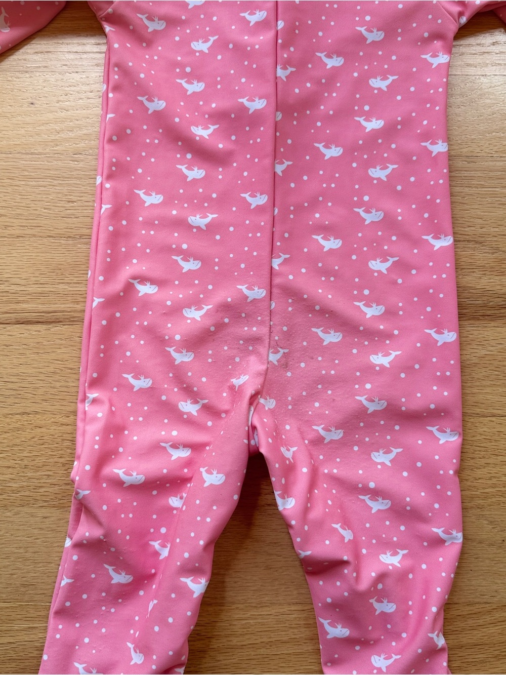 For Love Baby Pink Whale One-Piece Swimsuit / Rash Guard Set & Hat | 12-18M - Picture 5 of 6